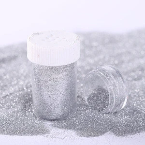 Wholesale glittery silver PET polyester glitter powder pigment for SGS OEKO - TEX MSDS TDS COA certificate