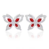 Wholesale In Stock Fine Jewelry Fashion Small Size Women Beautiful Artificial Butterfly Clear Zircon Stud Earrings