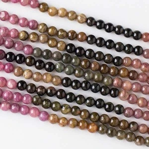 Wholesale loose tourmaline strands natural round watermelon tourmaline beads
