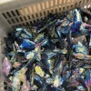Wholesale Natural Crystal Handicrafts Electroplated Black Tourmaline Blue Flame Mineral Standard Rainbow Stone