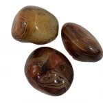 Wholesale natural silk agate palm stones, silk agate crystal tumbled stones