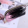 Wholesale new design pink reversible sequin bag women cosmetic bag makeup