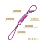 Wholesale Popular Eight Strand Round Rope Dog Walking Strong Durable Multi-Colored Reflective Nylon Braided Pet Leash