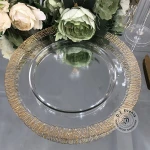 Wholesale round clear glass wedding charger plates in dishes and plates