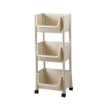 wholesale Stamped 3-layer storage shelf plastic kitchen storage rack shelf