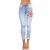 Import Wholesale Summer Floral Pattern  Denim  Fabric Trousers Woman Jean from China