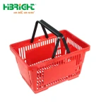 Wholesale Supermarket Plastic Double Handle Carrying Shopping Basket