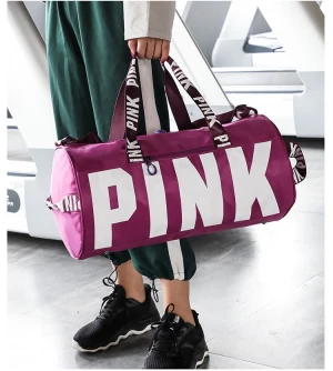 Wholesale Travel Accessories Unisex Multifunction Water Resistant Gym Bag Duffle Bag Sports Pink Duffel Bag