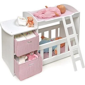 Wholesale wooden doll house doll bed for American girl bunk bed toys for kids