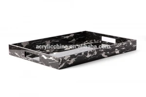 wholesales acrylic marble cheese tray with handles, wholesale marble serving tray for office accessory