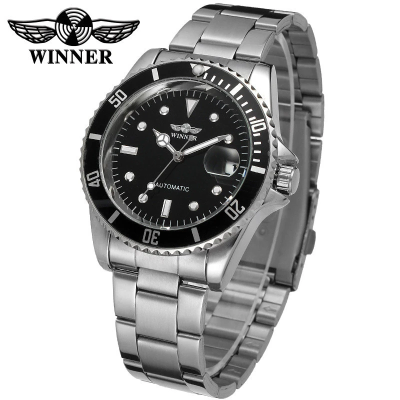 Winner 002 Wholesale Fashion Stainless Steel Band Men Leisure Automatic Mechanical Watch