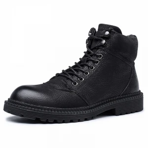 Winter mens leather boots leisure high top mens shoes boots wear resistant leather shoes