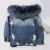 Import Women coat Winter Jeans Short European Denim Jacket With raccoon Fur Collar fox fur lining Coat from China