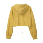 Women Cotton Made Crop Top Hoodie Wholesale Custom Logo Female Cropped Hoodies
