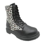 Womens Winter Boot Lace Up Leopard Fashion Studs Booties for Young Lady