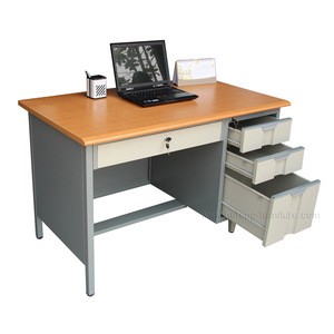 Wooden Top Steel Office Desks/ Steel Office