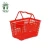 Import WSJ 20L lever handle portable grocery blue plastic shopping basket with wheels from China