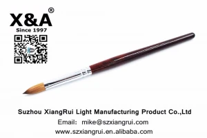 X&amp;A 100% Pure Kolinsky Hair Acrylic Nail Brush,burgundy wood handel, Nail Acrylic Kolinsky Brush,pure kolinsky