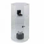 Yageli China factory wholesale Clear Acrylic Plastic Rotating Lockable Hexagonal Jewelry Display Case With Lock and key