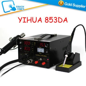 YIHUA 853DA 3 in 1 Hot Air BGA Rework Station Heat Gun Soldering Station With DC Power Supply