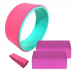 yoga starter kit 3 set includes 1 yoga wheel,2 foam yoga block ,1 yoga strap