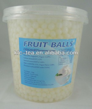 Yogurt popping boba for bubble tea drinks