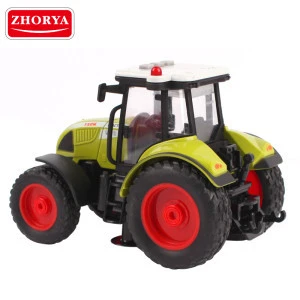 Zhorya cheap plastic material red small friction farm toy tractor for child