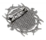Zinc Alloy brooch Flat Oval nickel 32x39x2mm 901408