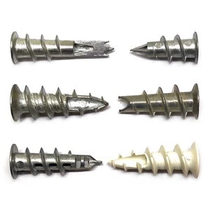 Zinc Alloy Or Nylon Speed Anchor , Plasterboard Self Drilling Drywall Anchor