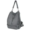 Zipper Rivet Fashion Ladies Backpack Girls Shoulder Messenger Bag Rucksack Leather Backpack Women