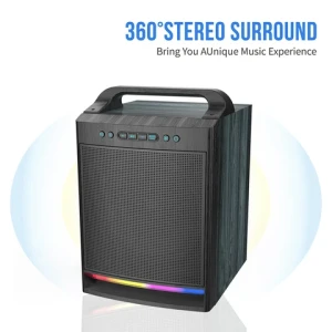 ZQS8170 8 Inches portable wooden bluetooth speaker professional super bass wood phone speaker