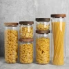 Multi Size Glass Containers Storage Air Tight Food Bottles Borosilicate Acacia Wooden Lid Glass Jar