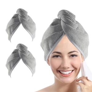 Microfiber Hair Towel Wrap for Women, 10 x 26inch Super Absorbent Quick Dry Hair Turban for Drying Curly Long Thick Hair