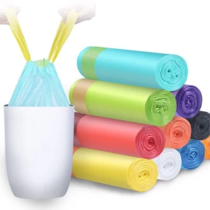 Drawstring household thickened point-breaking hand-held disposable garbage bag