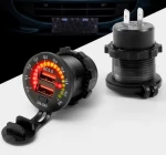 12-24V QC 3.0 Dual Usb Port Car Charger With Colorful Digital Voltmeter On/off Switch