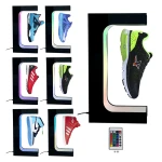 Wholesale Floating display magnetic floating shoe display with multicolor LED lighting