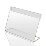 Acrylic magnetic price tag label holder stand declining desk sign Info card display picture photo frame name table top