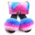 2021 hot selling colorful rainbow handbags jelly bags with matched fur slides for women