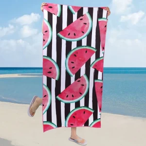 Watermelon beach towel double-sided velvet digital printing absorbent swimming adult bath towel quick drying beach towel