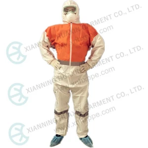 Disposable Reflective Coverall White Microporous and Orange SMS Coverall