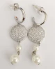 Brass earrings with glass pearls
