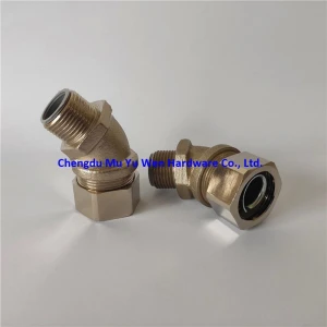 45 degree liquid tight fittings made of brass nickel plated