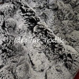 super soft discharge  with brushed  faux fur fabric