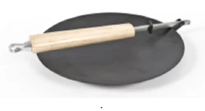 Iron Fry Pan with Wooden Handle Foldable