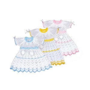 100%  Acrylic Wholesale kids o-neck  lovely girls clothing baby knitted Princess  Dress for children