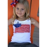 100% cotton national flag pattern t shirt for girls children's clothing girls tank children's clothes t shirts kids
