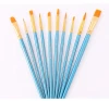 10pcs/set watercolor gouache paint brushes different shapes round tip nylon hair painting brush set art supplies
