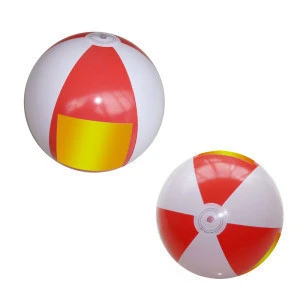 12 inch Inflated PVC Beach Ball Red &amp; White Volleyball Toy