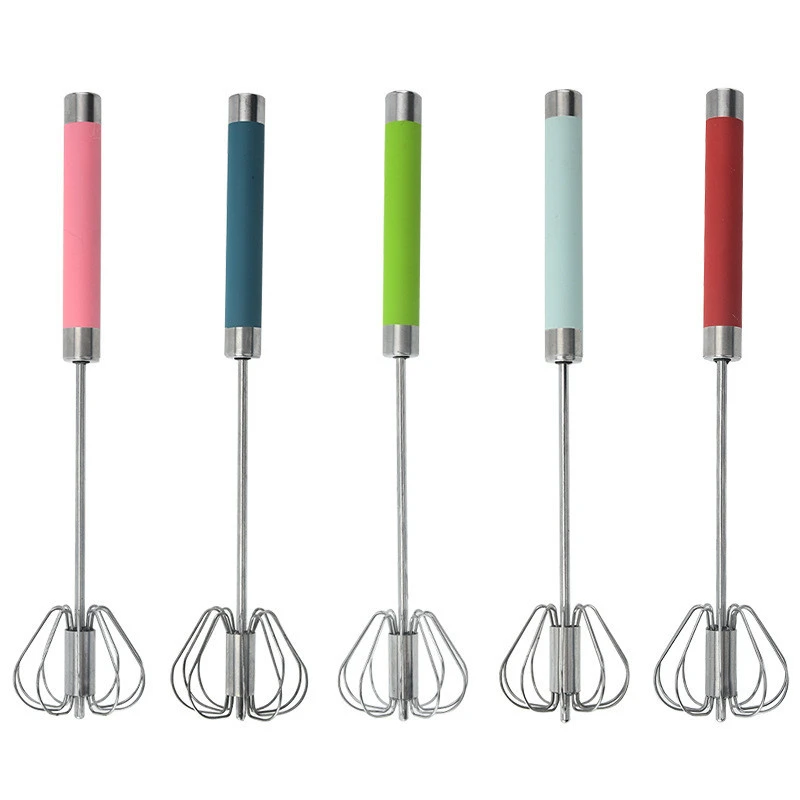 12 Inches Semi-automatic Stainless Steel Hand Pressure Rotating Whisk Egg Blender Mixer Egg Beater Milk frother