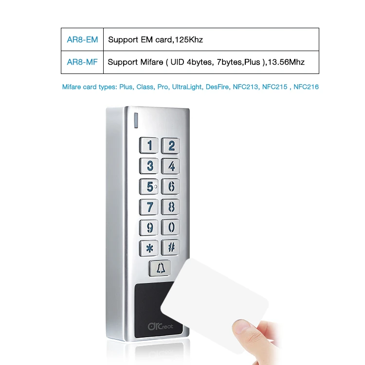 125khz Waterproof Metal Standalone Access Control keypad ID card wiegand RFID Proximity  Card Reader